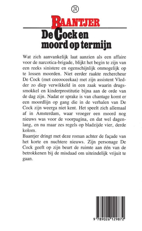 Achterkant van De Cock en moord op termijn