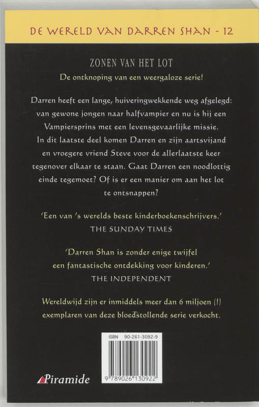 Achterkant van Zonen van het lot