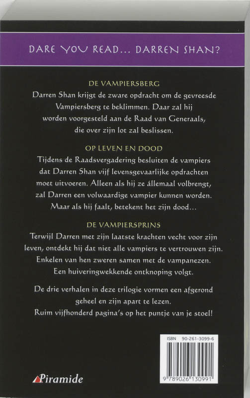 Achterkant van Vampier Trilogie