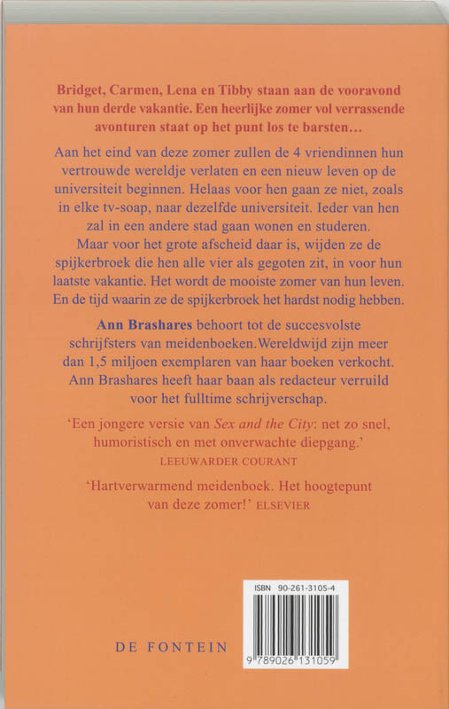 Achterkant van De 3e zomer van de spijkerbroek