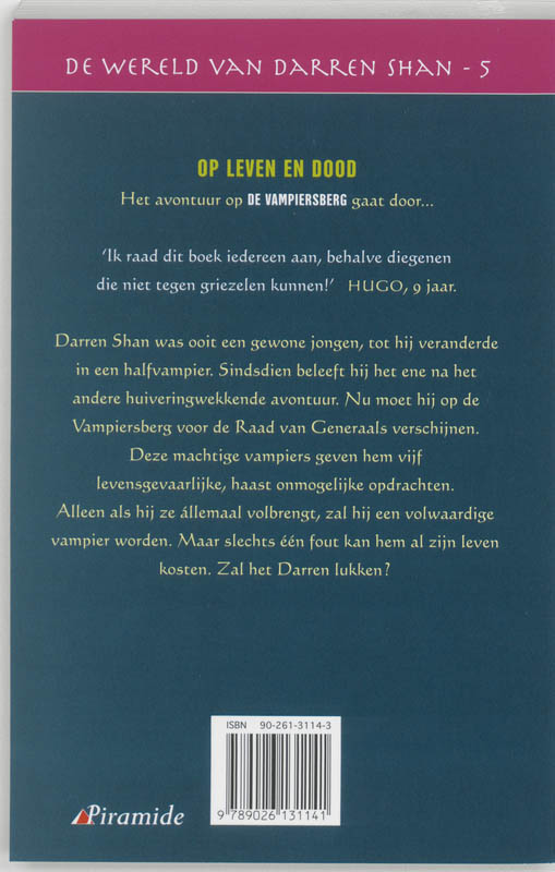 Achterkant van Op leven en dood