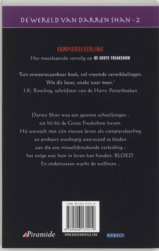 Achterkant van De Vampiersleerling