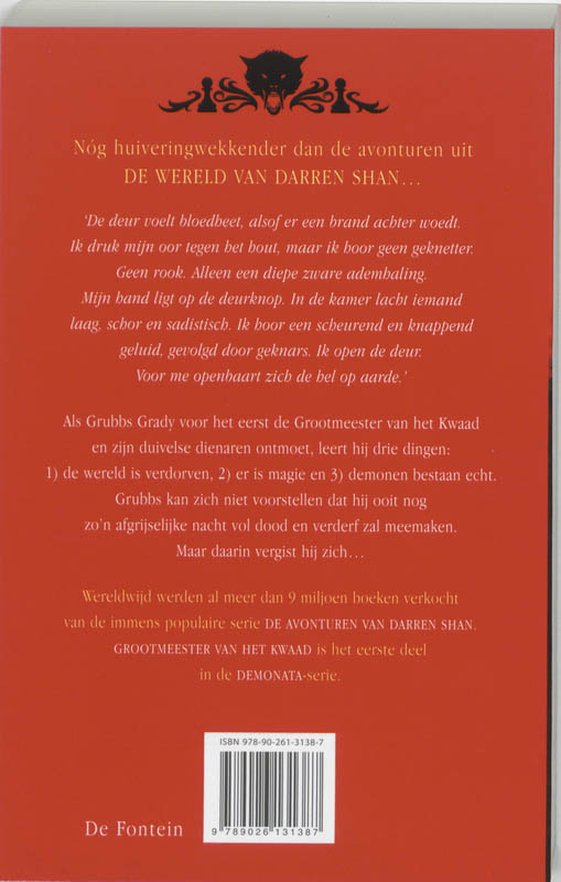 Achterkant van Grootmeester van het kwaad