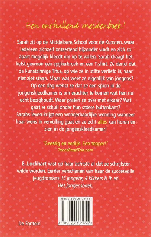 Achterkant van De wonderbaarlijke dag dat ik alles kon horen en zien in de jongenskleedkamer
