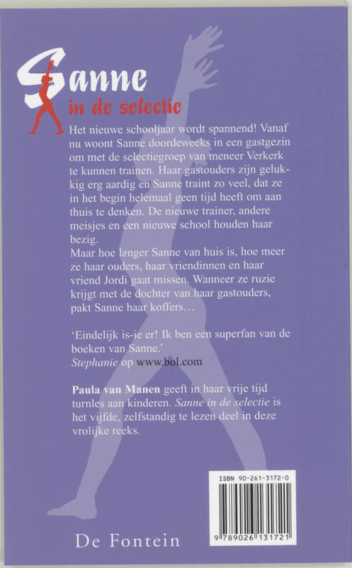 Achterkant van Sanne in de selectie