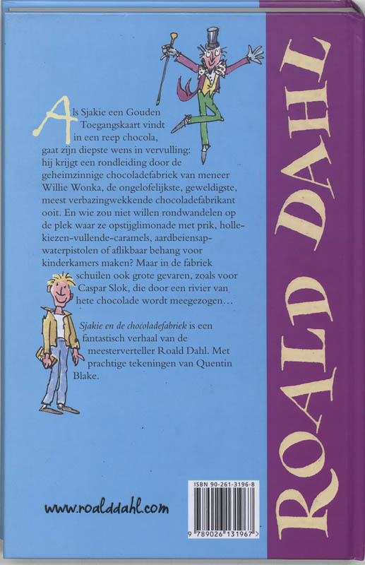 Achterkant van Sjakie en de chocoladefabriek