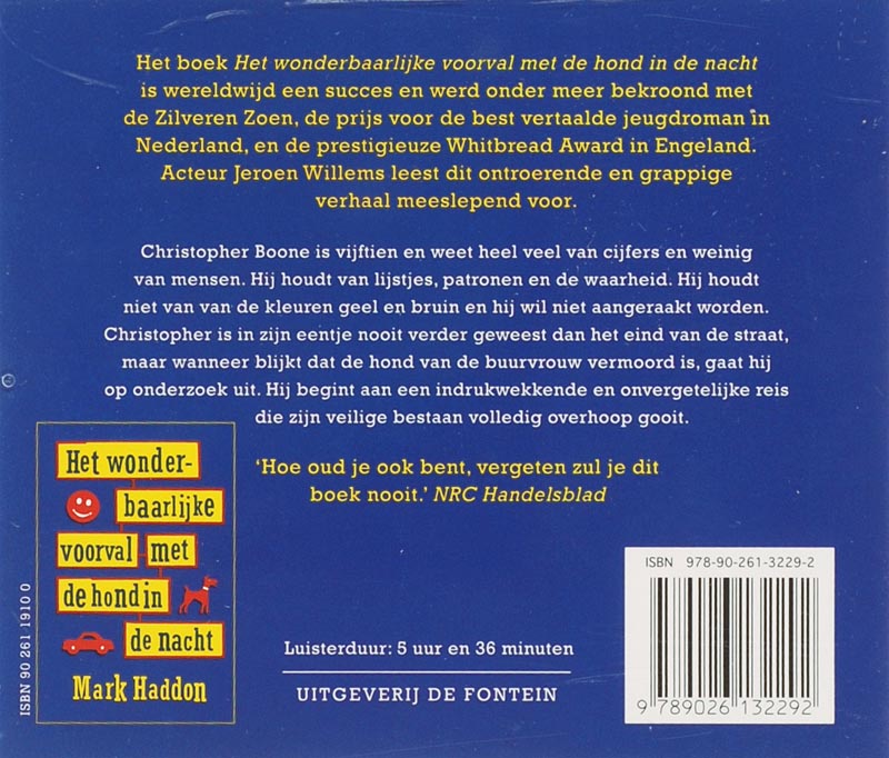 Achterkant van Het wonderbaarlijke voorval met de hond in de nacht