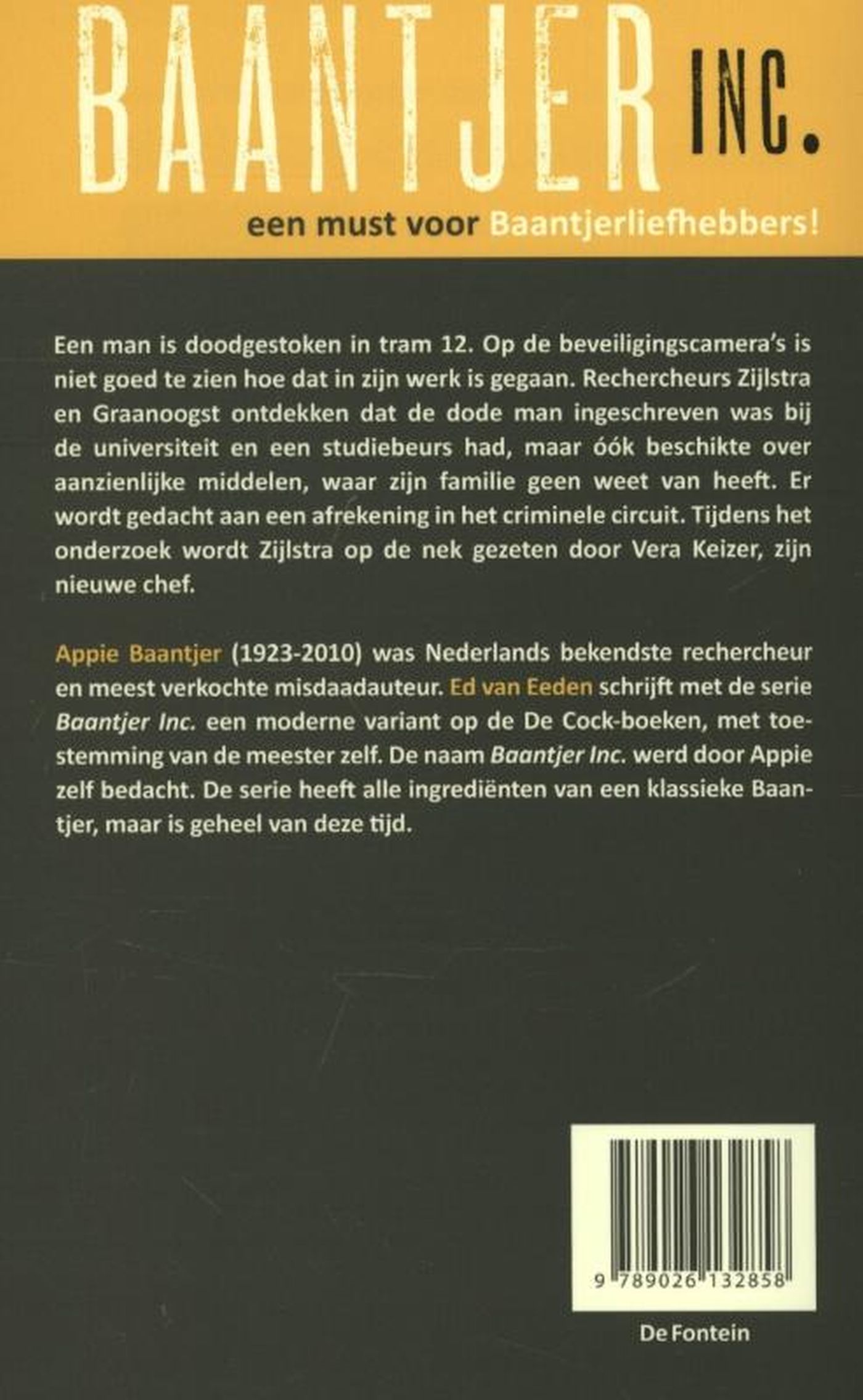 Achterkant van Moord op de tram