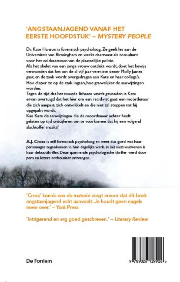 Achterkant van In het niets verdwenen