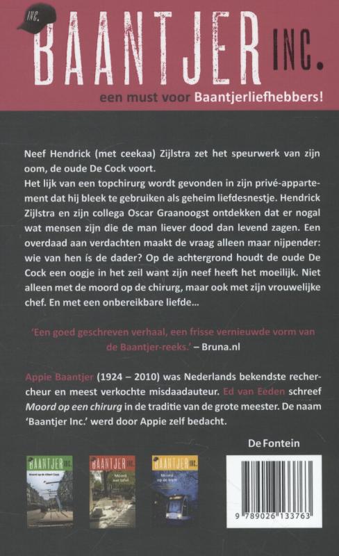 Achterkant van Moord op een chirurg