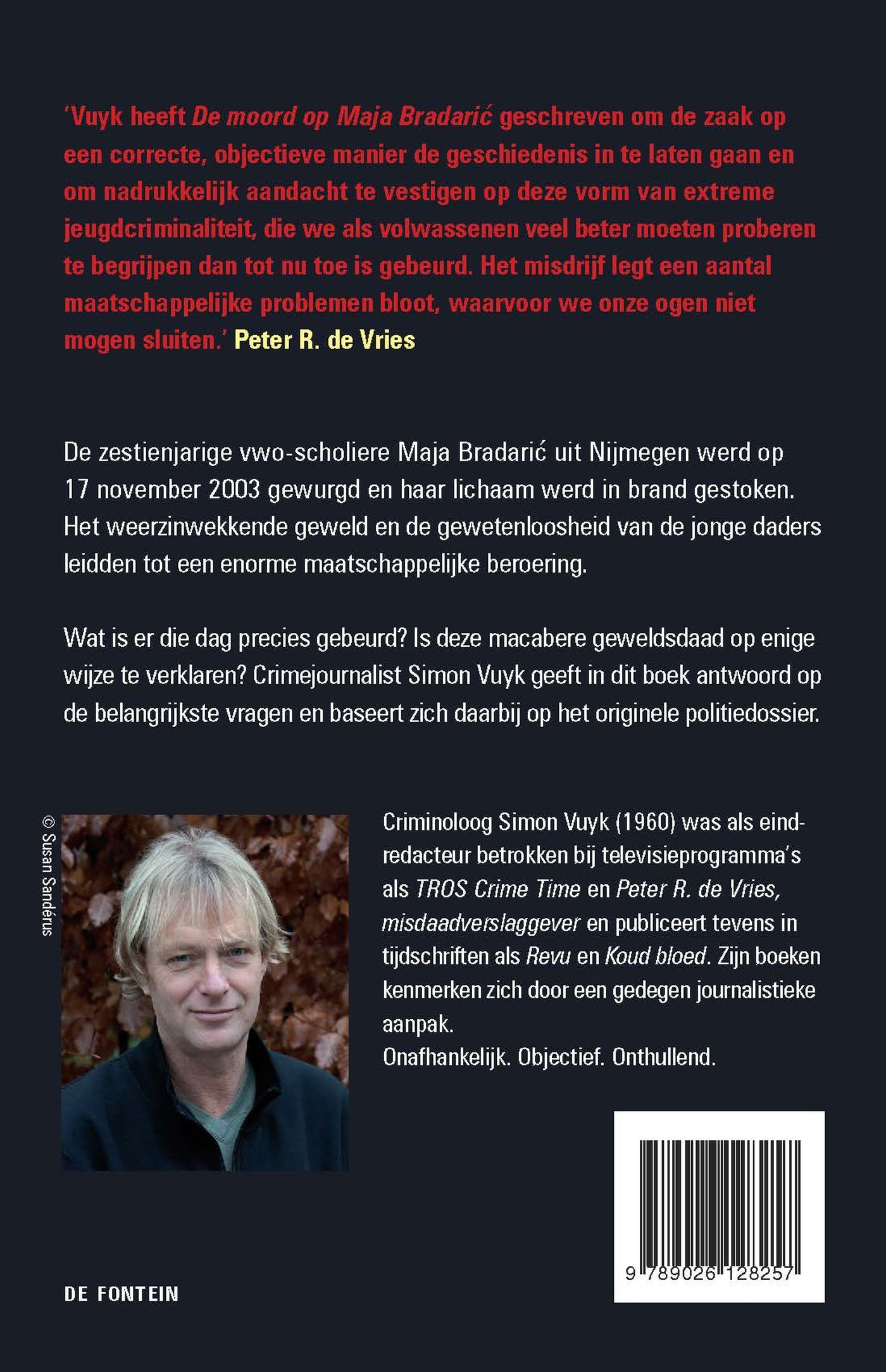 Achterkant van De moord op Maja Bradaric