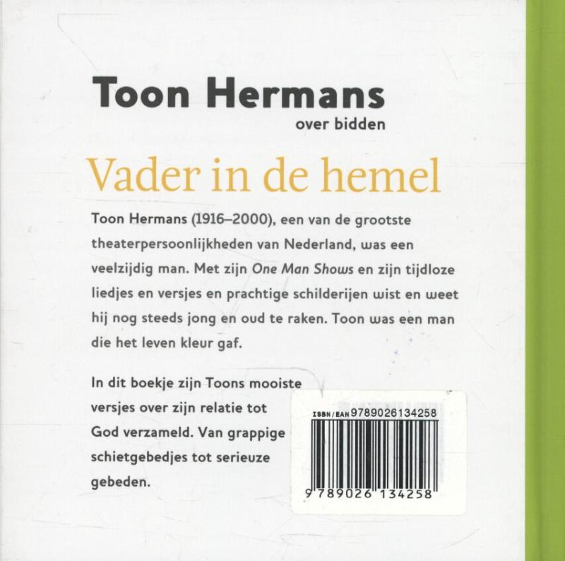Achterkant van Vader in de hemel