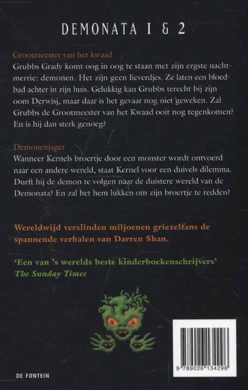 Achterkant van Grootmeesters van het kwaad en demonenjager