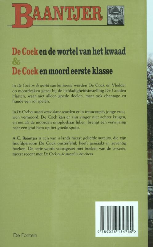 Achterkant van De Cock en de wortel van het kwaad De Cock en moord eerste klasse