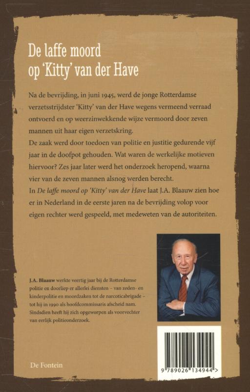 Achterkant van De laffe moord op Kitty van der Have