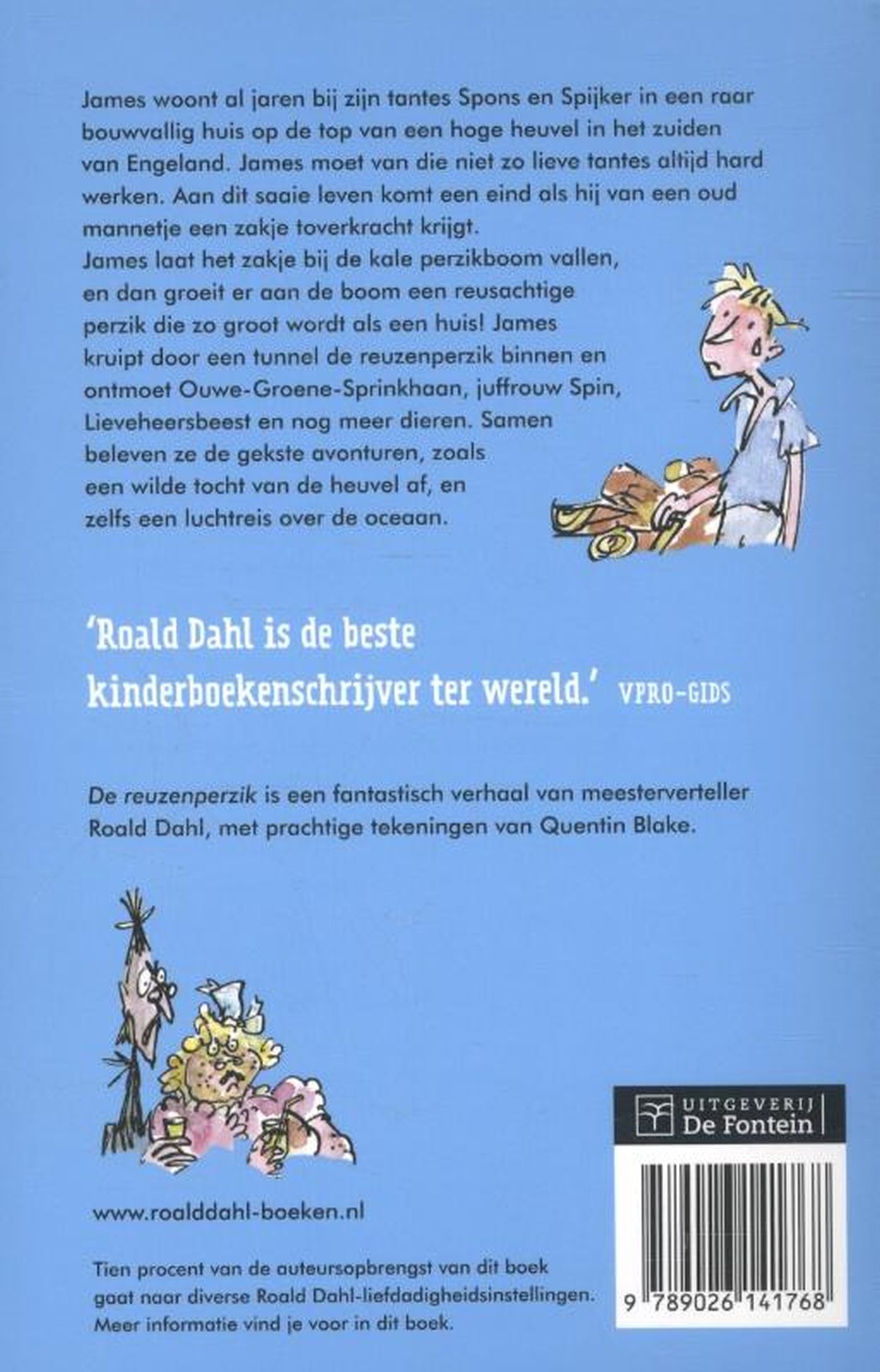 Achterkant van De reuzenperzik