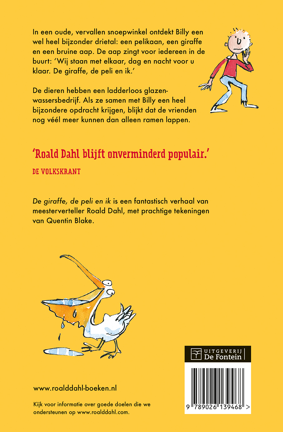Achterkant van De giraffe, de peli en ik
