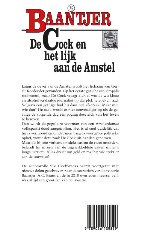 Achterkant van De Cock en het lijk aan de Amstel