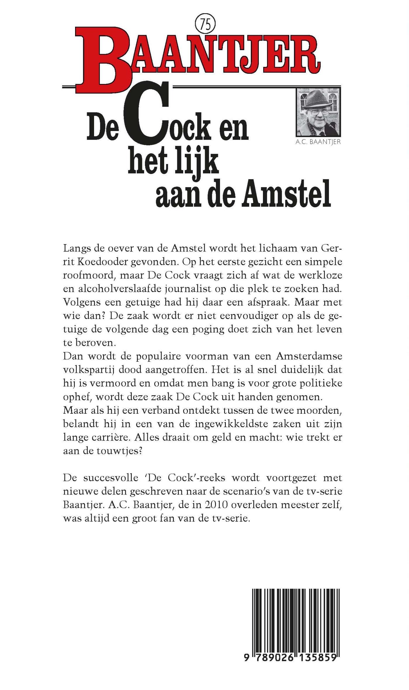 Achterkant van De Cock en het lijk aan de Amstel