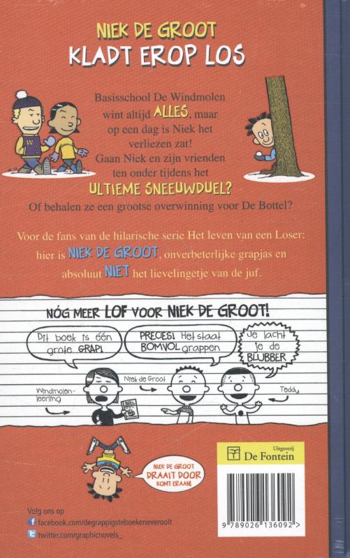 Achterkant van Niek de Groot kladt erop los