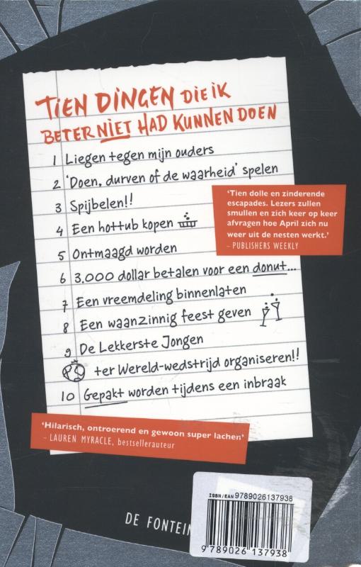 Achterkant van Tien dingen die ik beter niet had kunnen doen