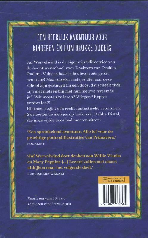 Achterkant van De avonturenschool van juf Wervelwind