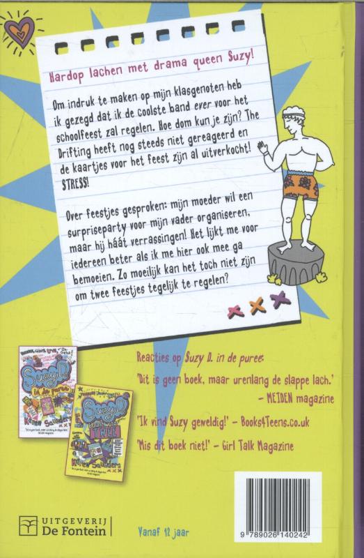 Achterkant van Suzy D. feest lekker mee