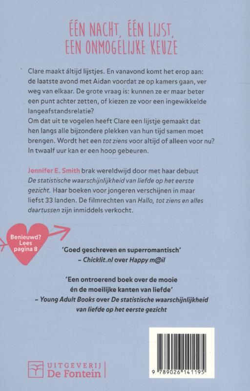 Achterkant van Hallo, tot ziens en alles daartussen