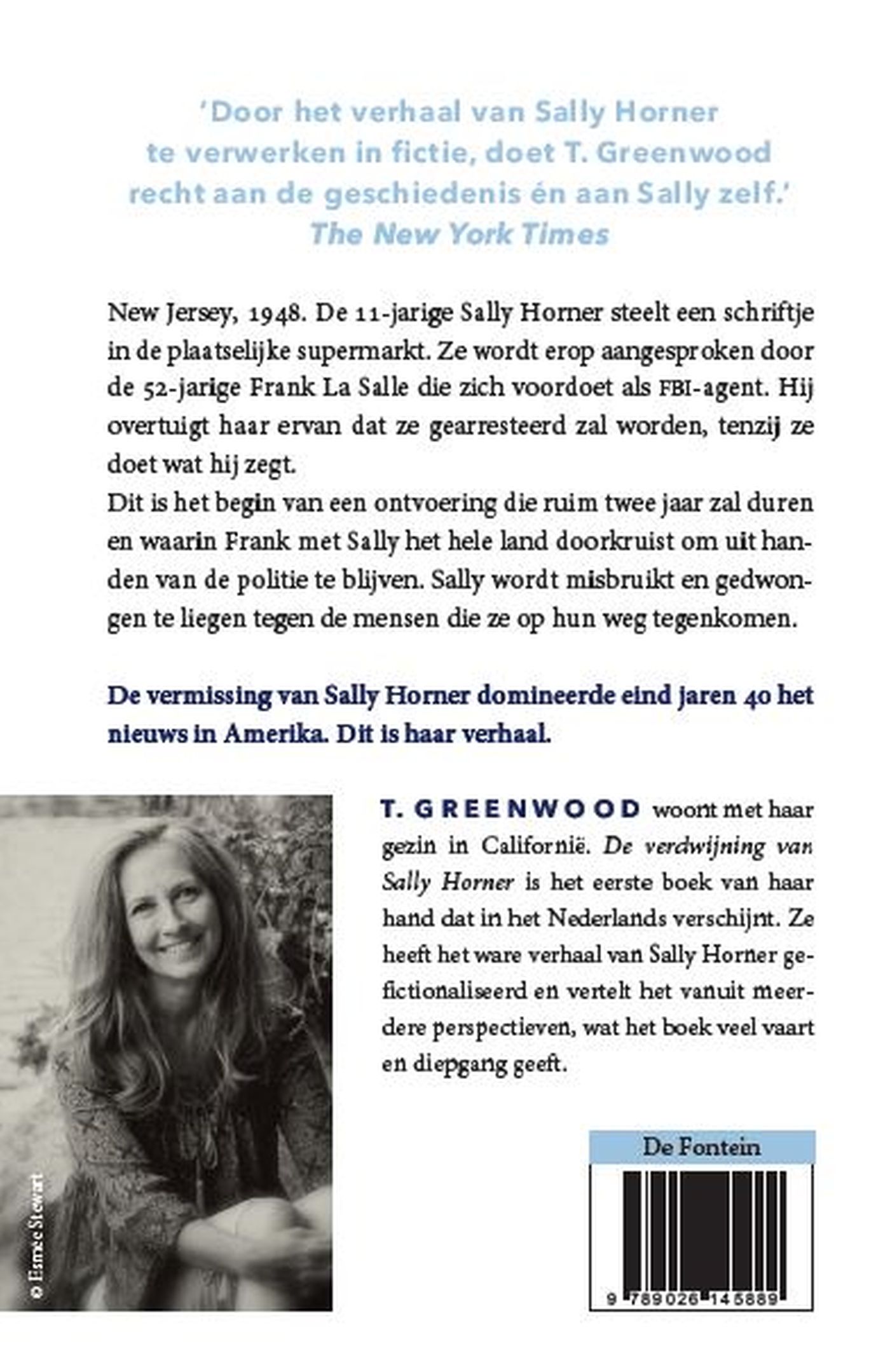 Achterkant van De verdwijning van Sally Horner
