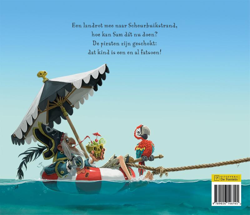 Achterkant van De piraten van Scheurbuikstrand