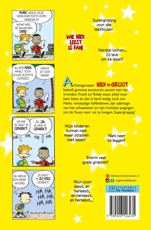 Achterkant van Niek de Groot en zijn vrienden