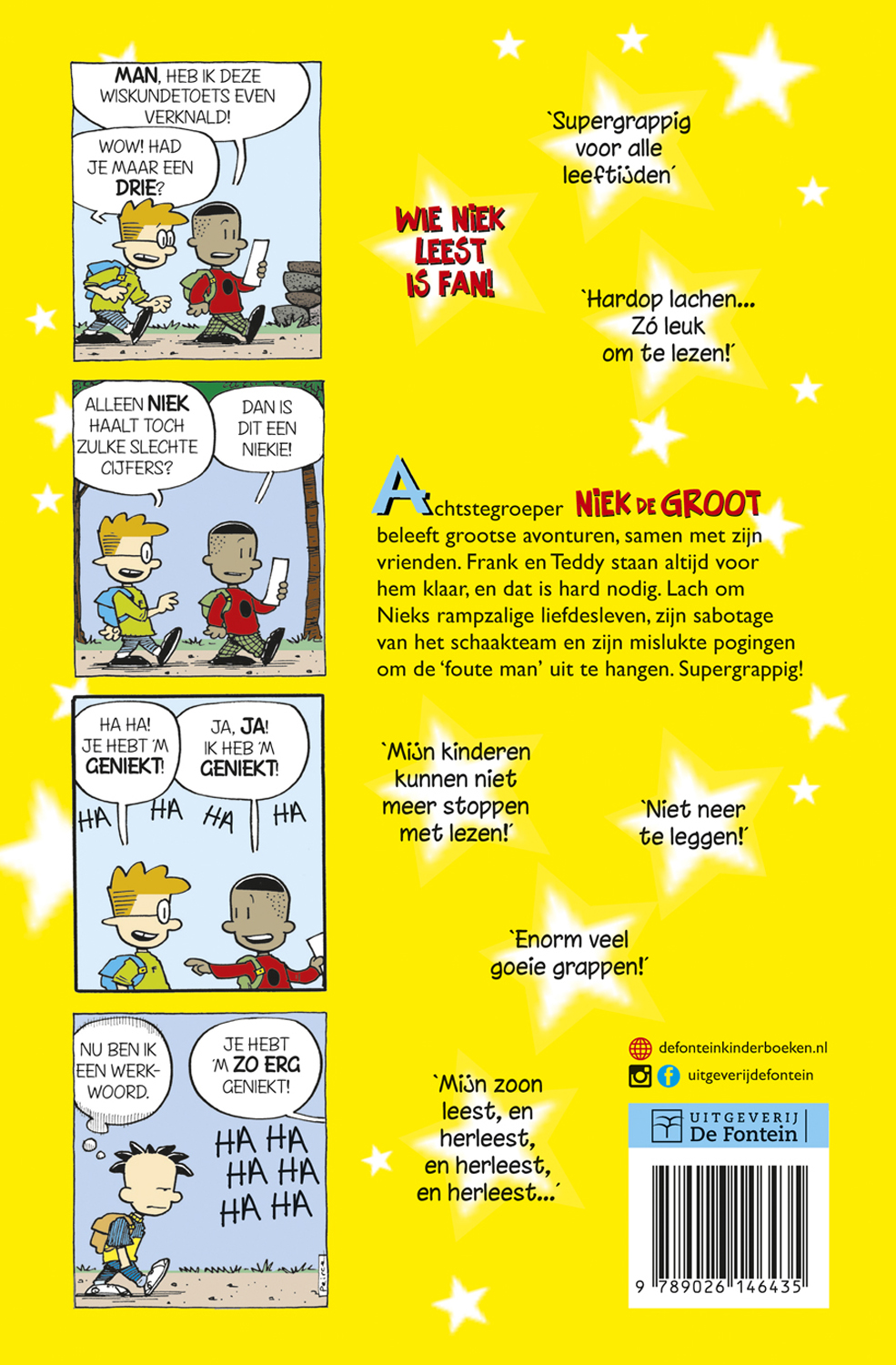 Achterkant van Niek de Groot en zijn vrienden