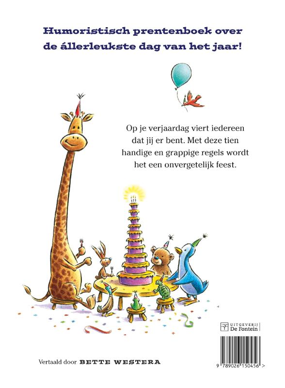 Achterkant van Tien regels als je jarig bent