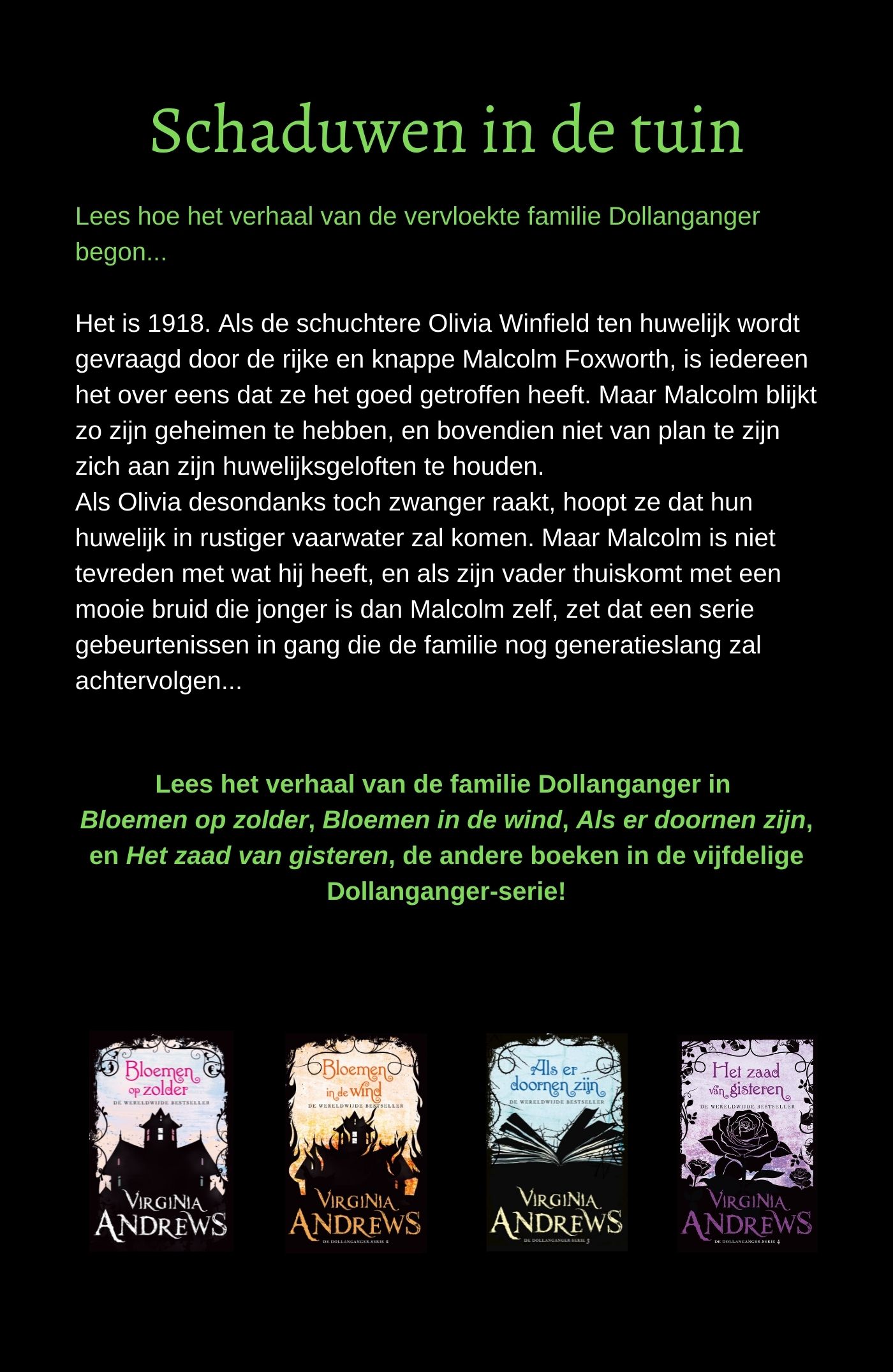 Achterkant van Schaduwen in de tuin