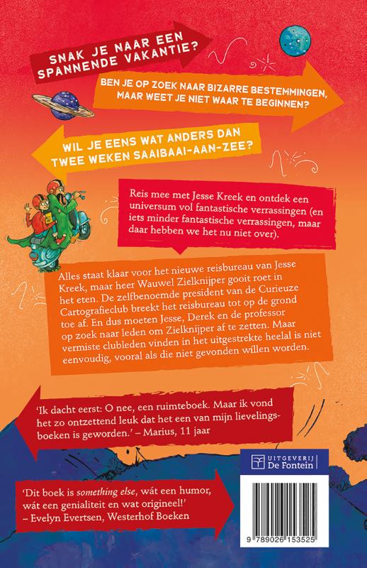 Achterkant van Jesse Kreeks ruimtereisgids