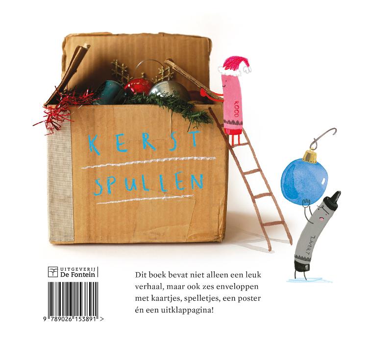 Achterkant van Kerst met de krijtjes