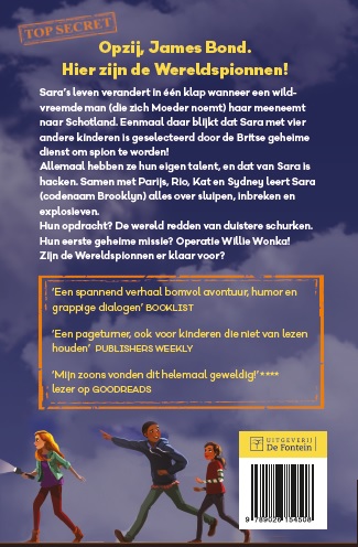 Achterkant van Leesexemplaar Wereldspionnen