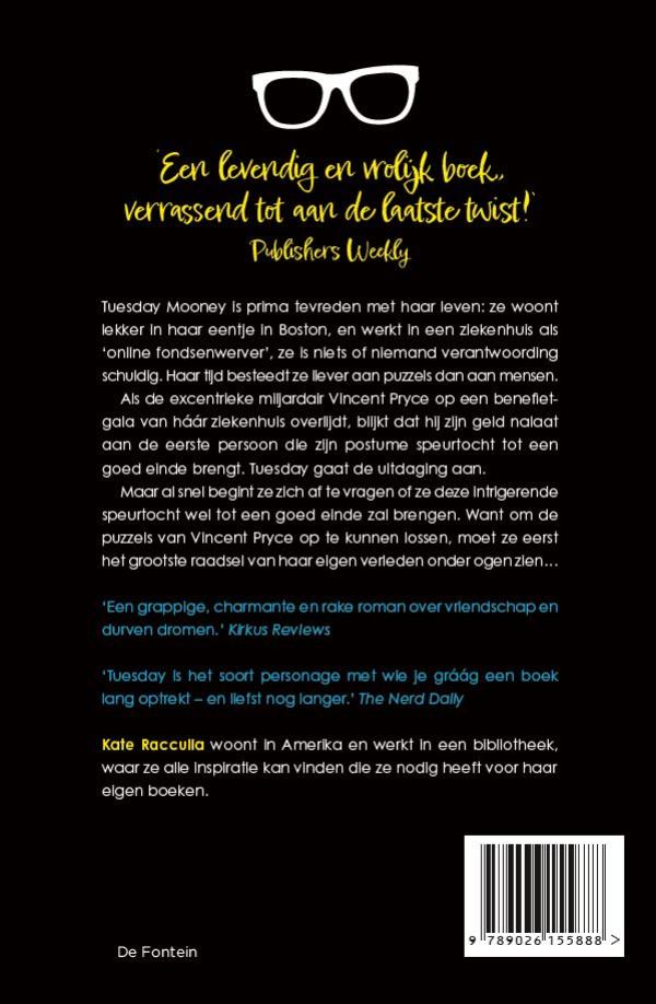 Achterkant van Tuesday Mooney gaat in het zwart