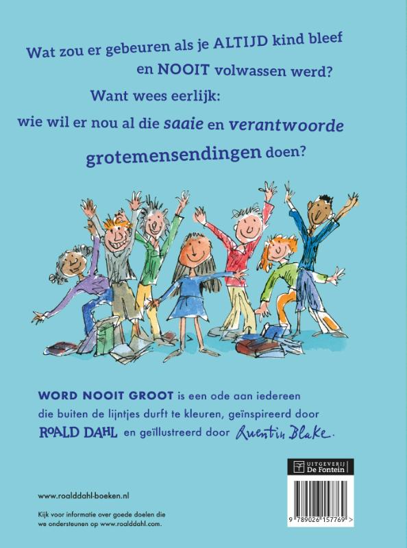 Achterkant van Word nooit groot