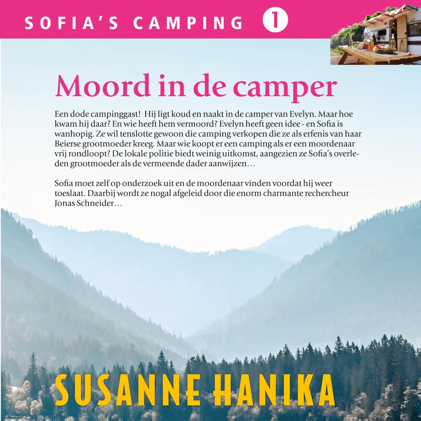 Achterkant van Moord in de camper