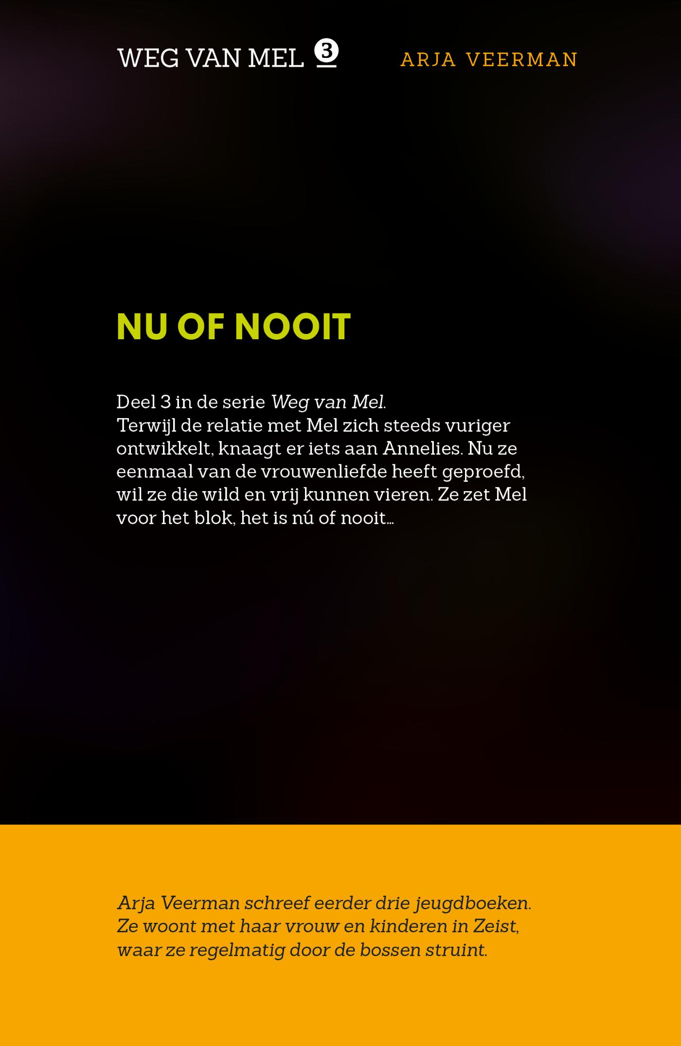 Achterkant van Nu of nooit
