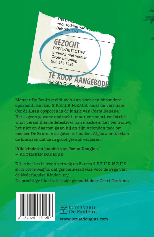 Achterkant van Bureau Speurneus en de junglebende