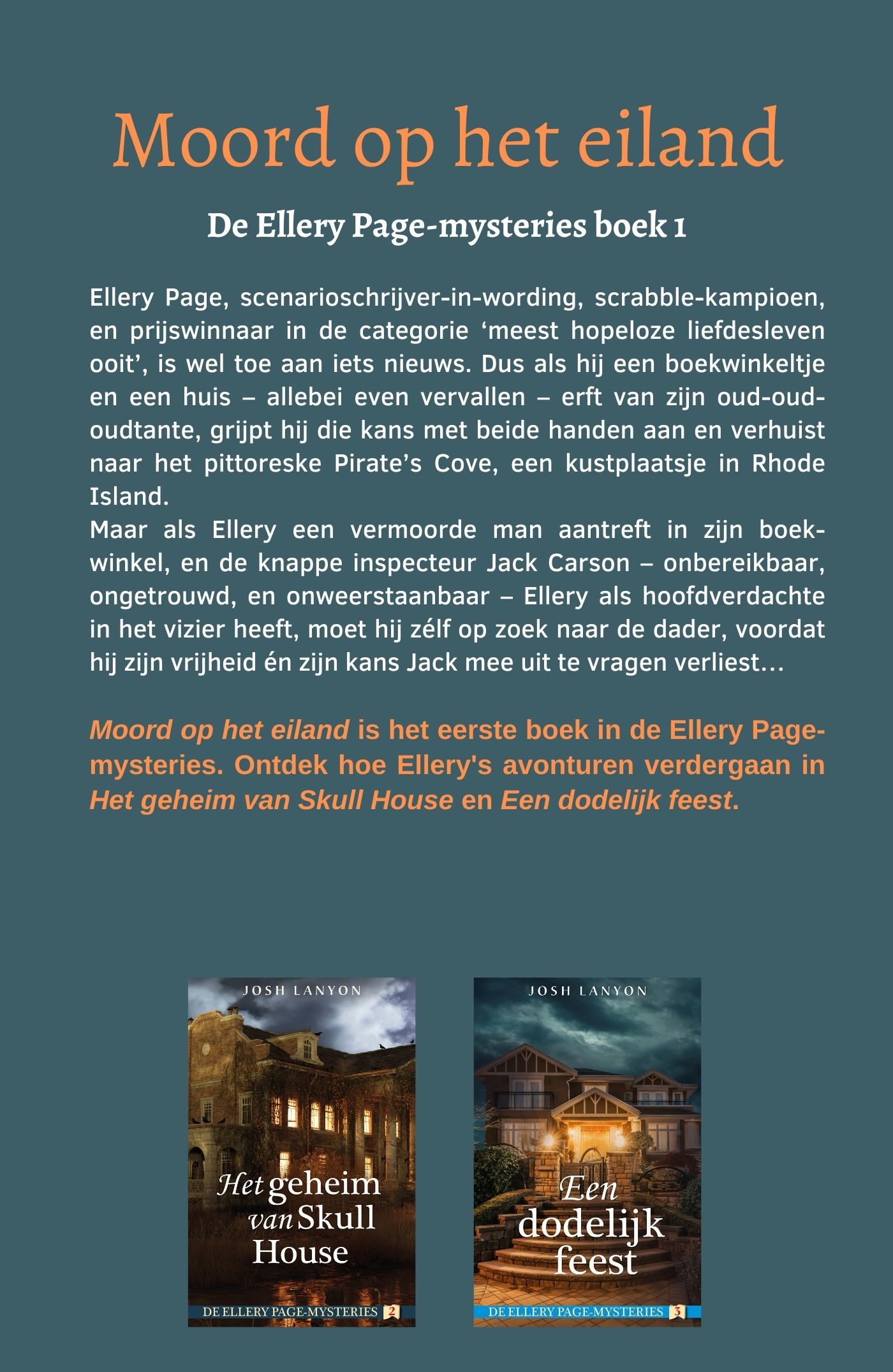 Achterkant van Moord op het eiland