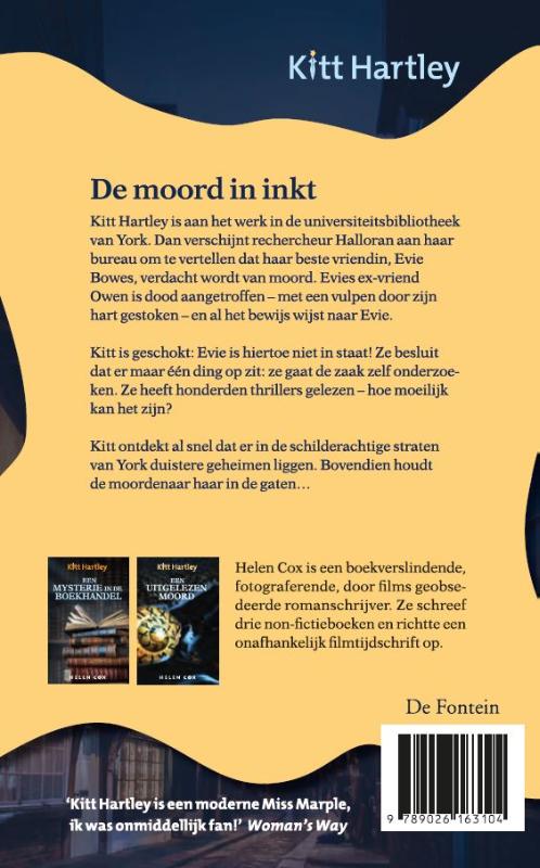 Achterkant van De moord in inkt