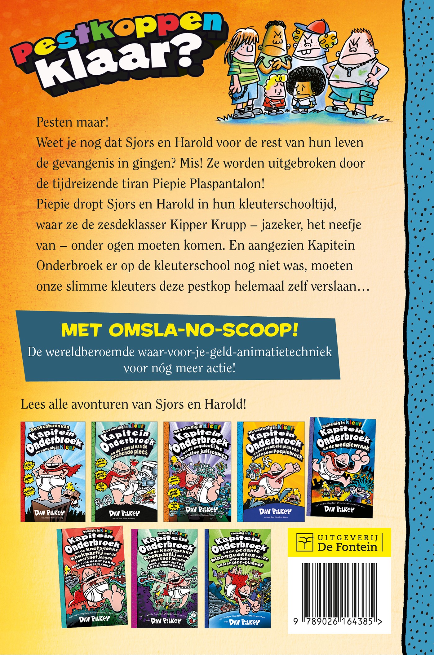 Achterkant van Kapitein Onderbroek en de krankzinnige komst van Piepie Plaspantalon