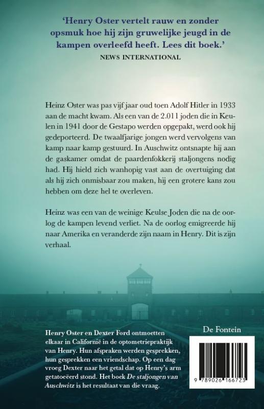 Achterkant van De staljongen van Auschwitz