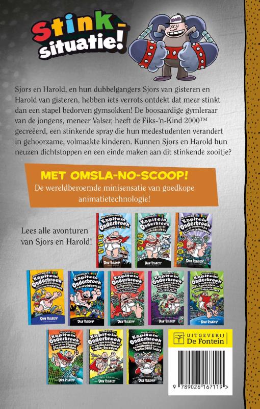 Achterkant van Kapitein Onderbroek en de magistrale mythe van meester Megameur