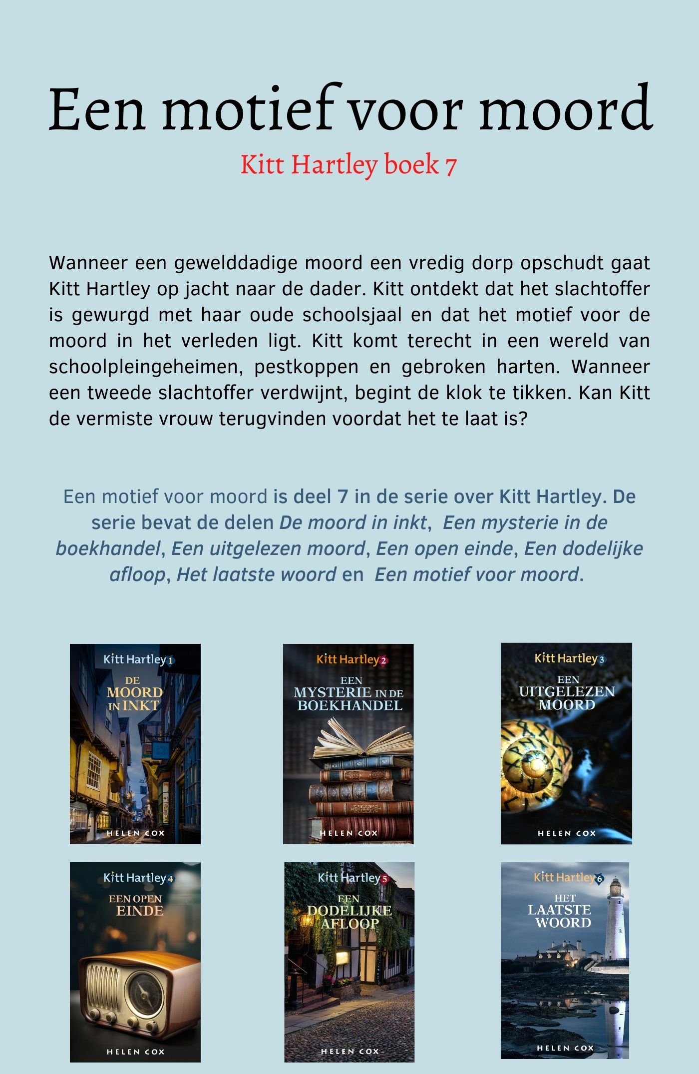 Achterkant van Een motief voor moord
