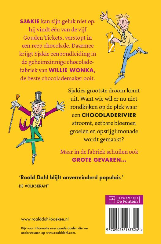 Achterkant van Sjakie en de chocoladefabriek