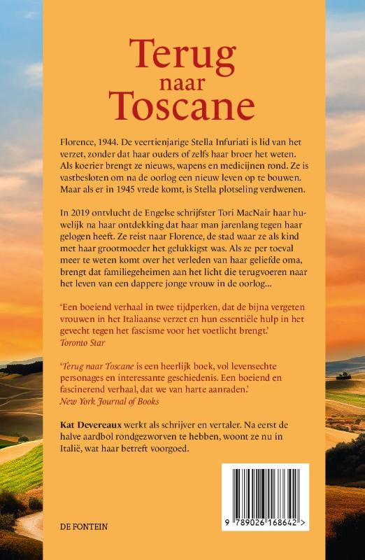 Achterkant van Terug naar Toscane